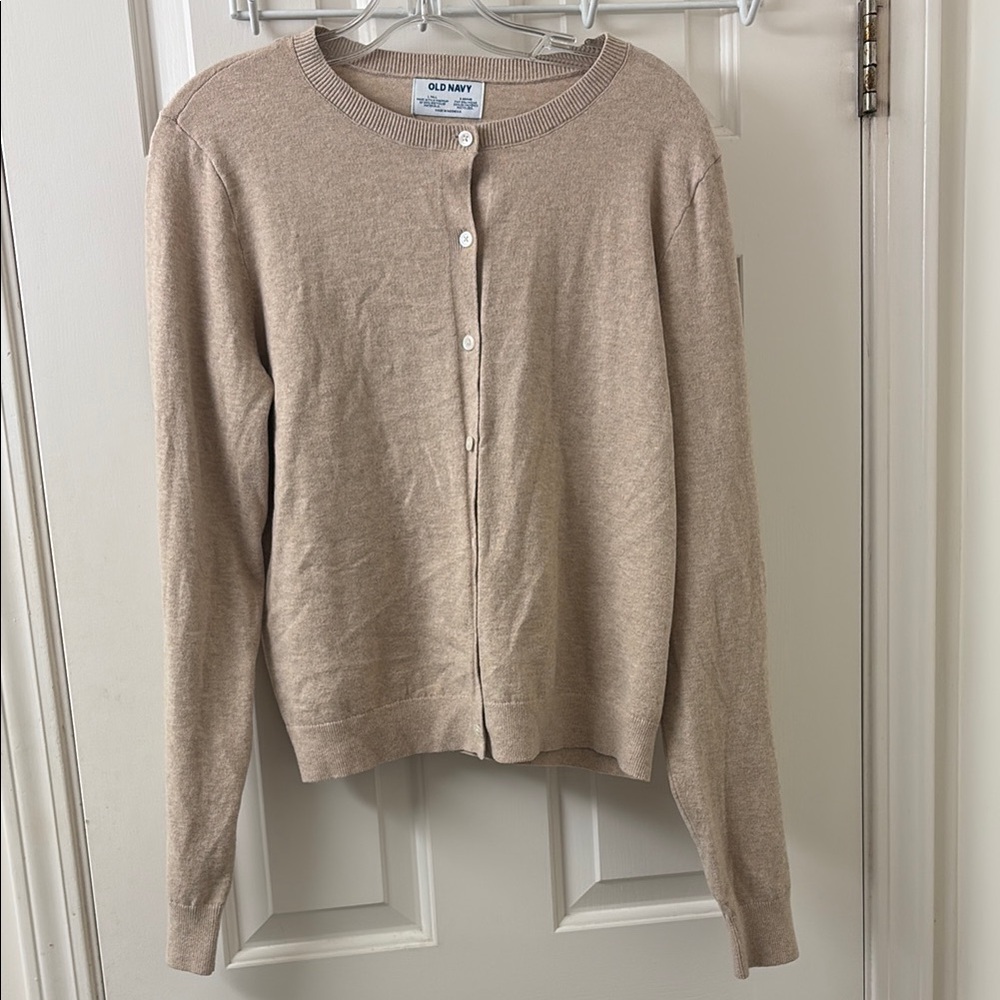 Old Navy Tan Cardigan Soft Knit Sweater